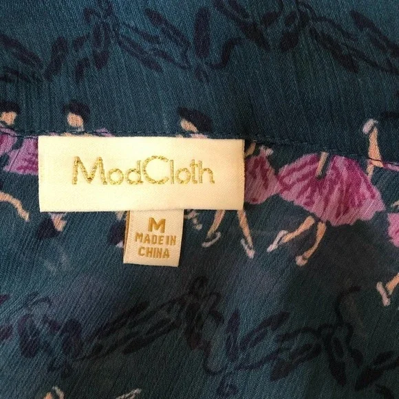 MODCLOTH NWOT Ballet Ballerina Blouse Medium - Picture 8 of 11